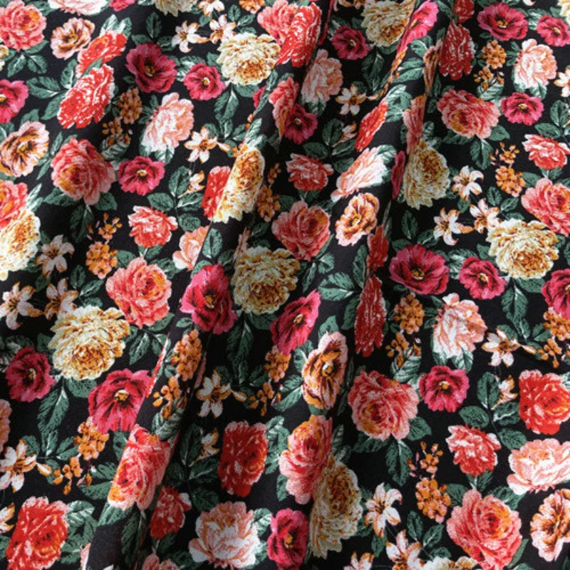 

140x50cm 30s Manhua High-Grade Printing Synthetic Vicose Sewing Fabric, Making Summer Blouse Dress Cloth