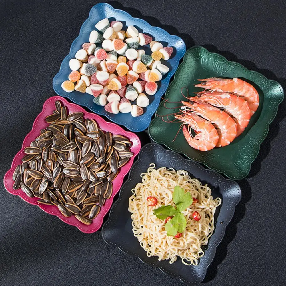 Тарелка для тарелки закусок из пищевого пластика сервировки фруктов 6 шт.