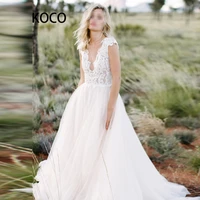 macdugal wedding dress 2022 simple v neck spaghetti appliques tulle a line bohemia vestido de novia civil custom made for women