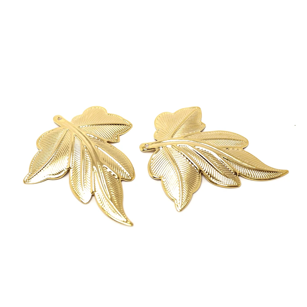 

2pcs Leaf Charms,24k Gold Color Plated Brass Pendant,Leaf Earrings Drop Charms,Modern Jewelry,Jewelry Earring Necklace Making
