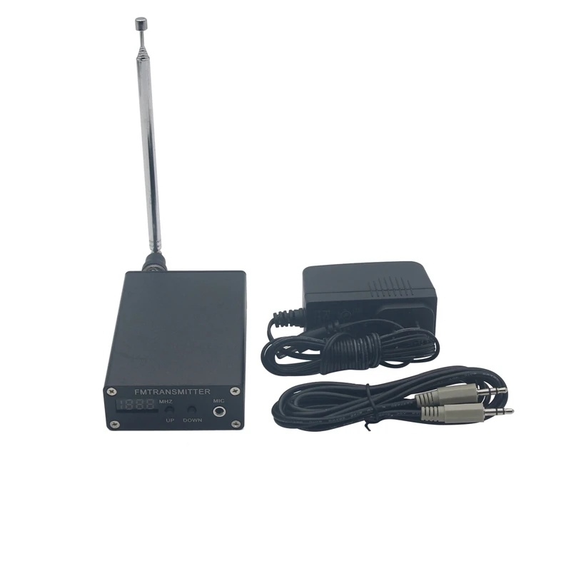 

1 мВт PLL стерео FM MP3 передатчик Мини радиостанция 87-109 МГц с адаптером питания антенна щит провод (вилка ЕС)