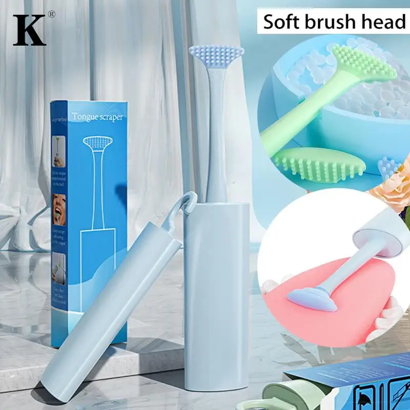 

1 шт., силиконовый скребок для языка для чистки полости рта