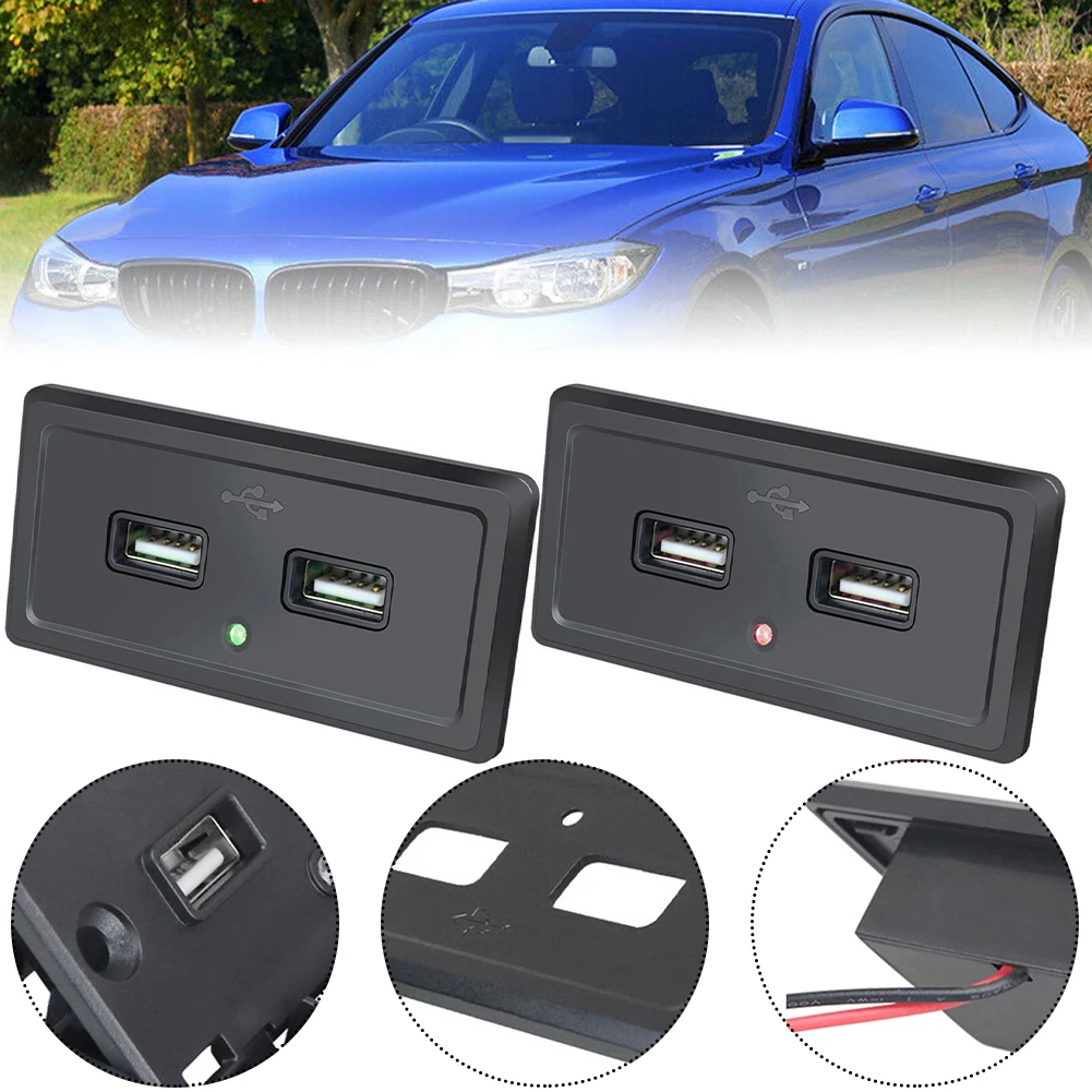 

81x41x20mm Dual USB 3.1A Port Fast Charger Socket Power Outlet Panel 12V Motorcycle RV Car Charger Adapter Charges