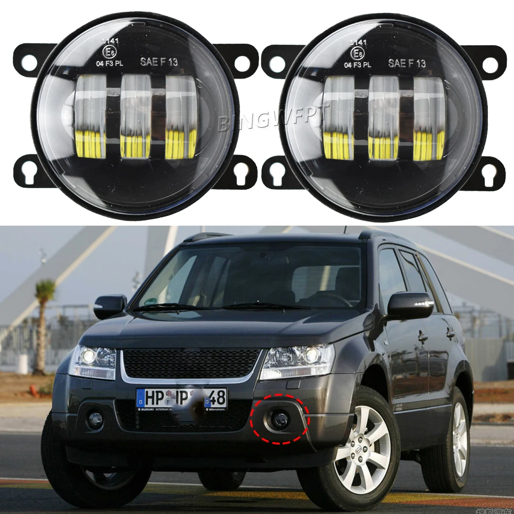 

2 Pieces Fog Light For Suzuki Grand Vitara Jimny Swift SX4 Splash Alto Ignis Splash Car LED Lens DRL Fog Daytime Running Lamp