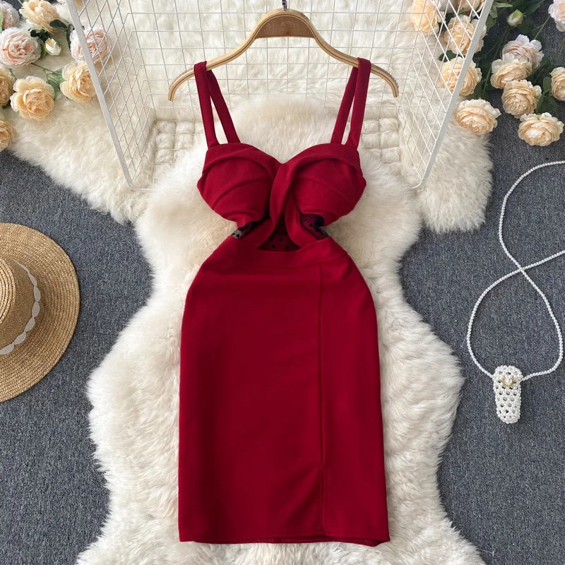 

Женское платье-футляр для ночного клуба, летнее новое модное сексуальное облегающее однотонное Повседневное платье без рукавов с разрезом ...