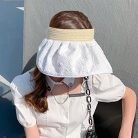 foldable uv protect female sun protection sun hat shell hat women cap large hat brim