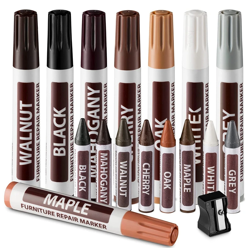 Touch Up Pen-17pcs Markers And Wax Sticks Set,for,scratches,wood Repair Paint Pens