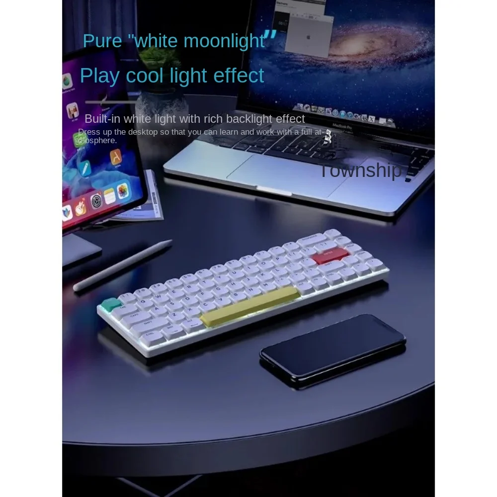 XINMENG C68 Трехрежимная механическая клавиатура с карливой осью Bluetooth Беспроводная