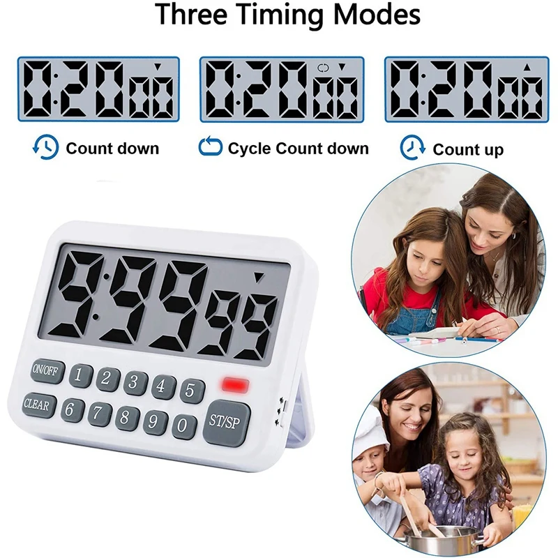 kitchen timer digital kitchen timer magnetic countdown timer with loud alarm big digits back stand for cooking classroom free global shipping