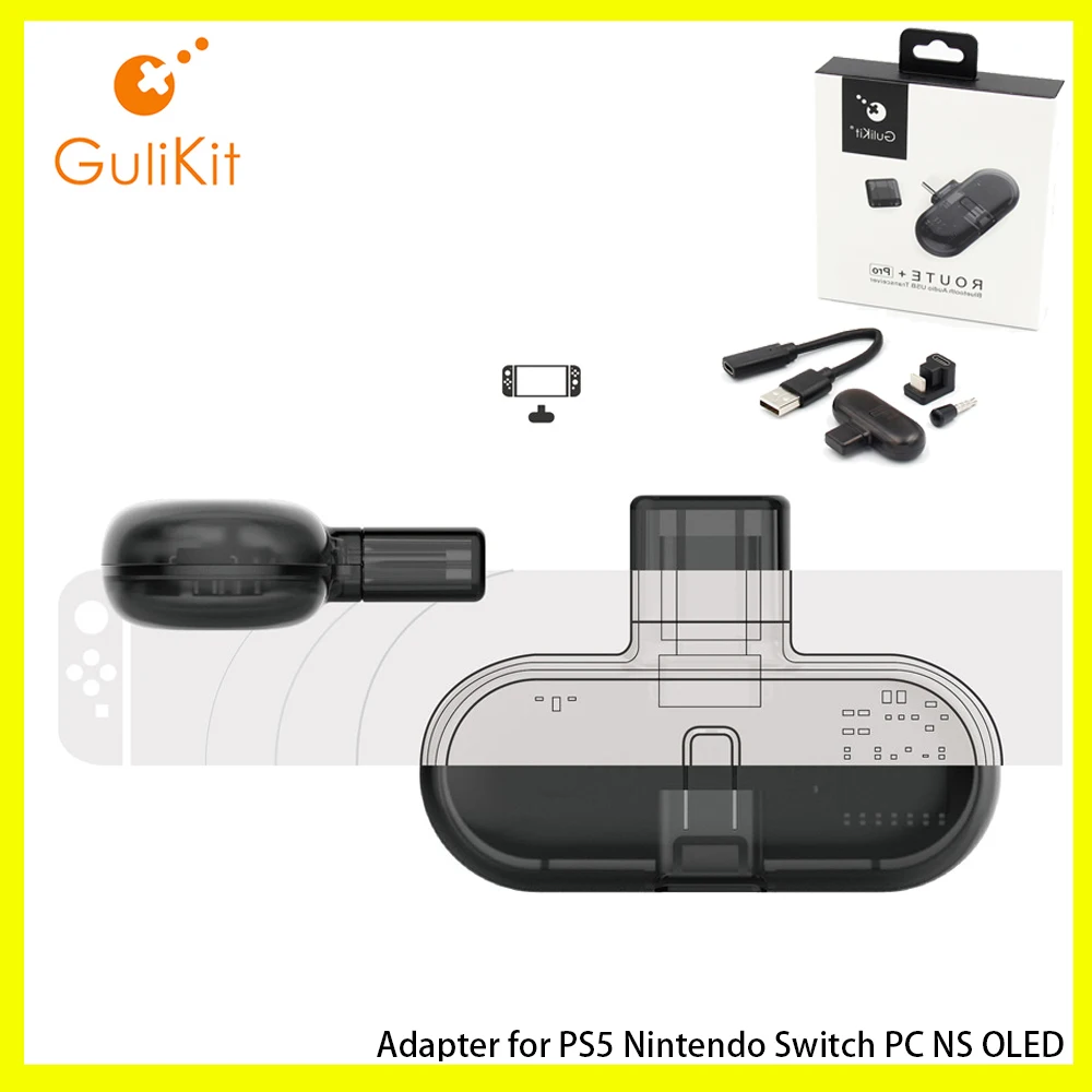 

Беспроводной Bluetooth-передатчик GuliKit, приемник, задний адаптер Route Pro для PS5 Nintendo Switch PC NS OLED