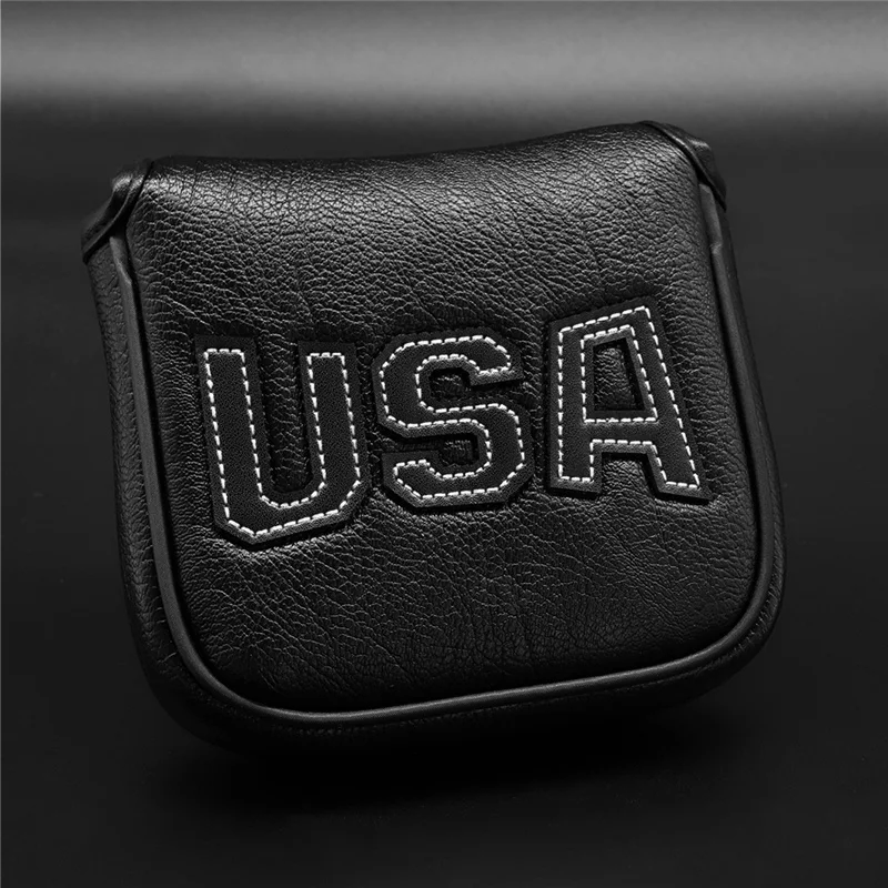 

Newest American Design Golf Square USA Putter Cover Leather With Magnetic Head Cover