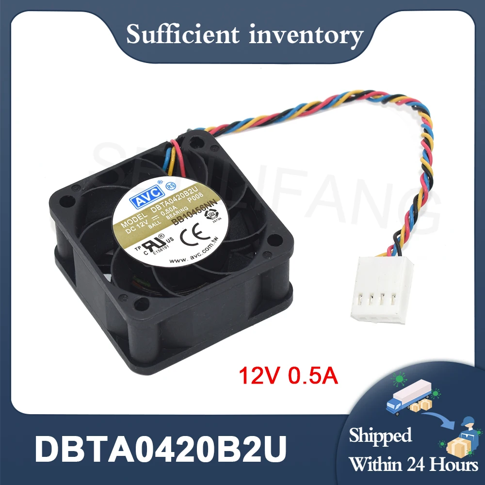 Хорошее качество 4020 40*40*20 мм 12 В постоянного тока а 4 см четырехпроводной DBTA0420B2U AVC вентилятор с двойным шариком, ШИМ вентилятор охлаждения, новинка, бесплатная доставка