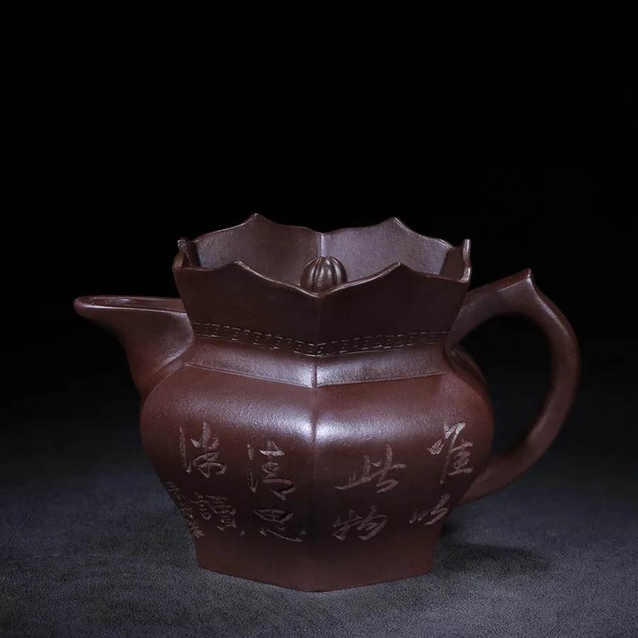 

Китайские исинские пурпурные глиняные чайные горшки, фиолетовая грязь ручной работы, монах, шляпа, чайный набор Gu Jingzhou 600 мл