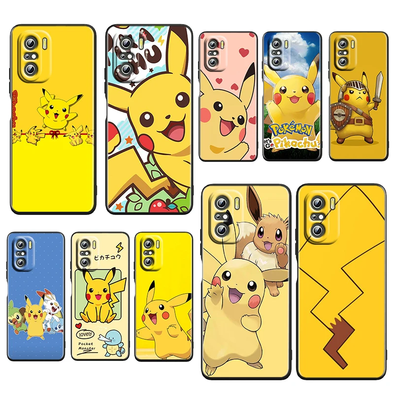 

Pikachu Baby Cartoon Cute For Xiaomi Redmi K50 K40 Gaming K30 K20 Pro 5G 10X 9T 9C 9A 4G TPU Soft Black Phone Case Fundas Coque