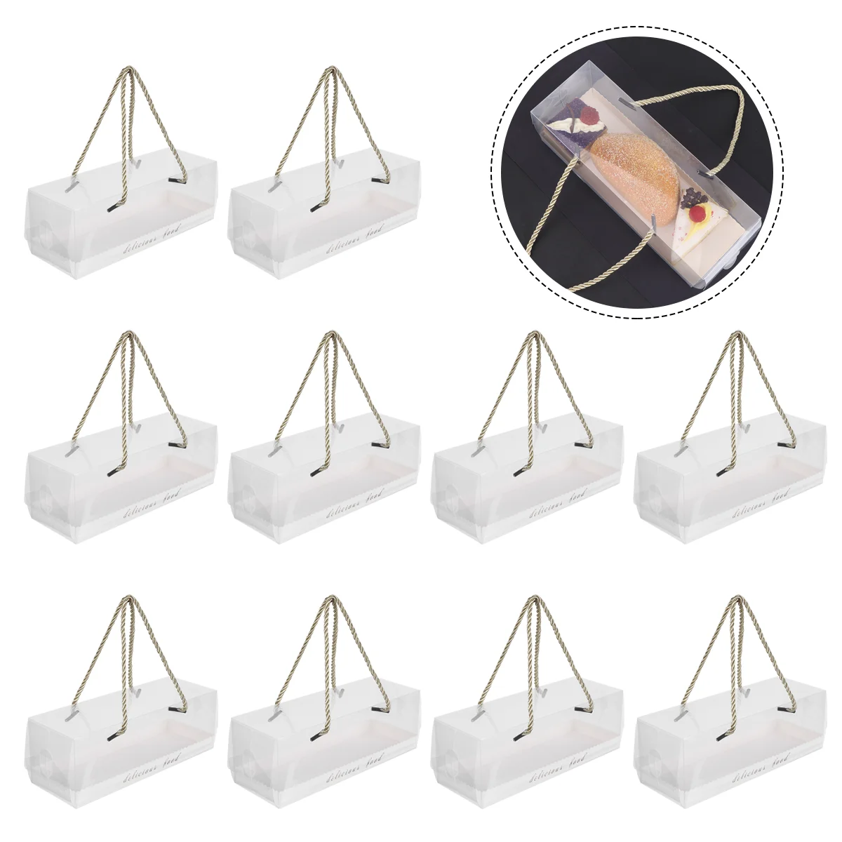 

Portable Cake Boxes And Packaging Box With Handle Rectangle Dessert Container Cake Box Baking Cake Storage Box Wedding