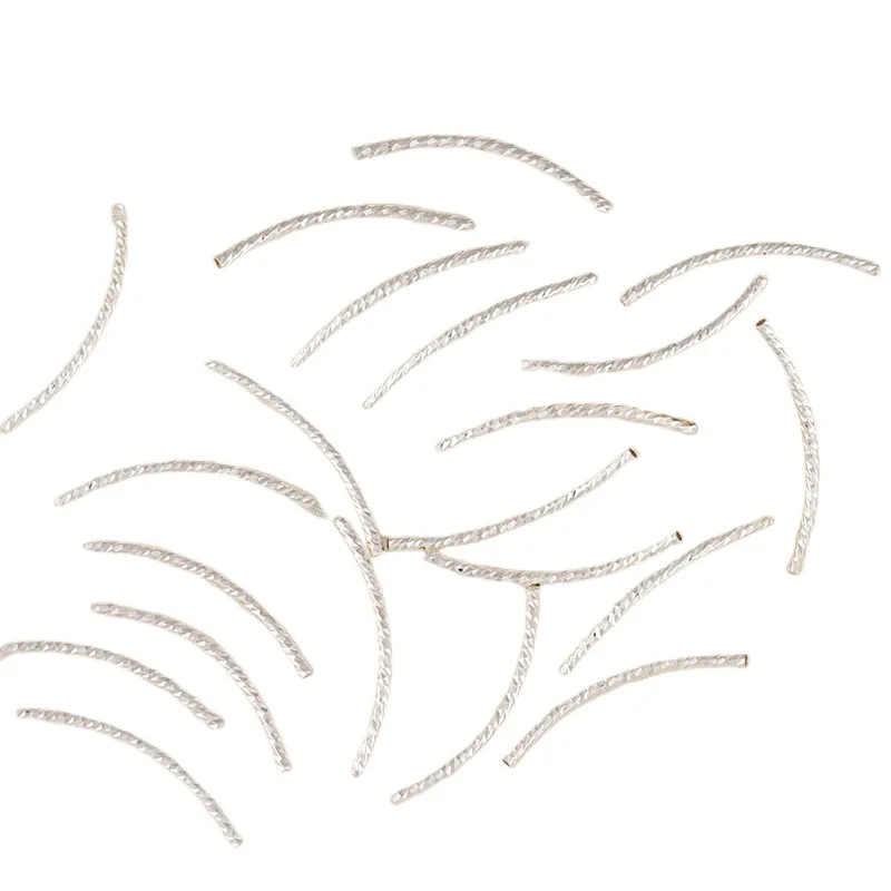 25pcs 14k 18k Gold Color Plated Curved Tube Spacer Beads for Diy Bracelet Necklace Marking Brass Connector Jewelry Accessories