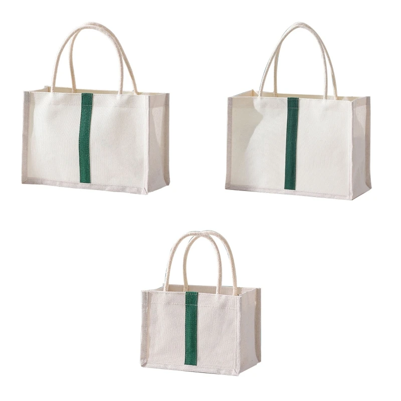 

Burlap Tote Bags Jute Bags with Handle Resuabale Grocery Bag Reusable Jute Tote Bag for DIY Shopping Beach Pool Wedding Pouch