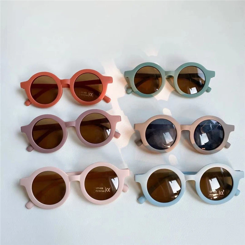 

Круглые Солнцезащитные очки HKNA в стиле ретро для детей, 2022, солнцезащитные очки карамельных цветов для детей, индивидуальные маленькие милы...