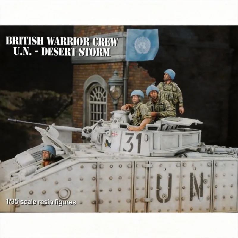 Фото Набор моделей из литой смолы 1/35: Британский воин/экипаж Scorpion Desert Storm, несобранная и неокрашенная миниатюрная фигурка-игрушка №1