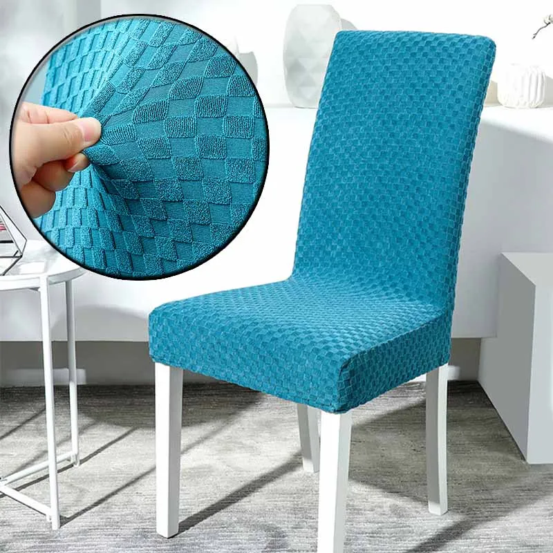 

Jacquard Elastic Dining Room Chair Cover Spandex Stretch Chair Slipcover Case For Chairs Kitchen Hotel Banquet Chair Covers