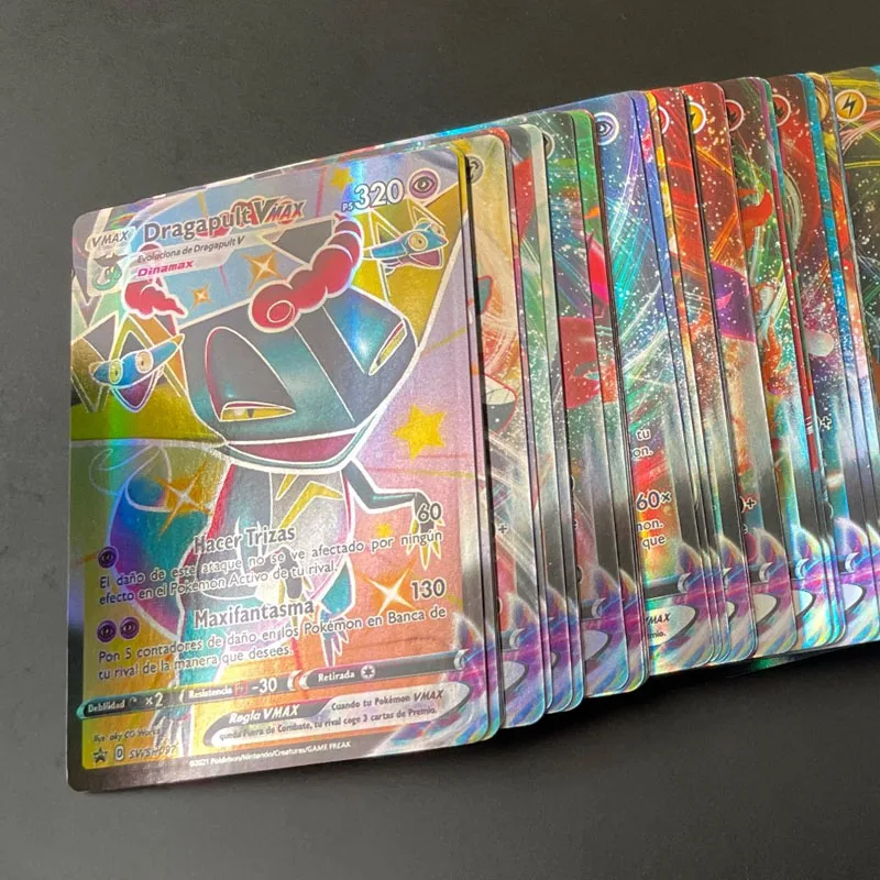 

Pokemon Cards PTCG Trading Card Board Game Collection Spanish Vstar Vmax GX CSR Flash Rainbow Holographic Children Gifts