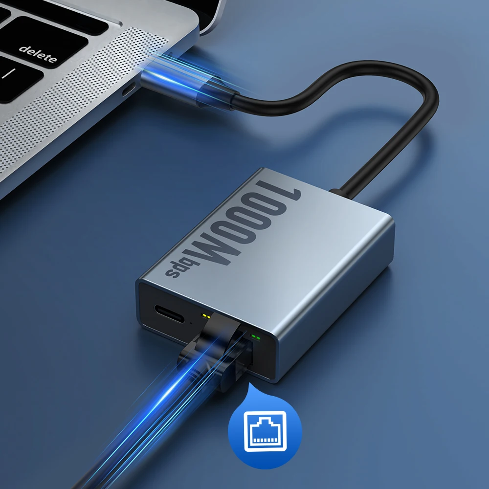 Фото Внешняя сетевая карта Goelely RJ45, 1000 Мбит/с, Тип C, порт 4K, Fire TV, стандартная фотография, адаптер Ethernet для Smart TV №4