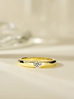 gold wedding band solitaire ring 925 silver minimalist cz stackable rings anniversary gift for women