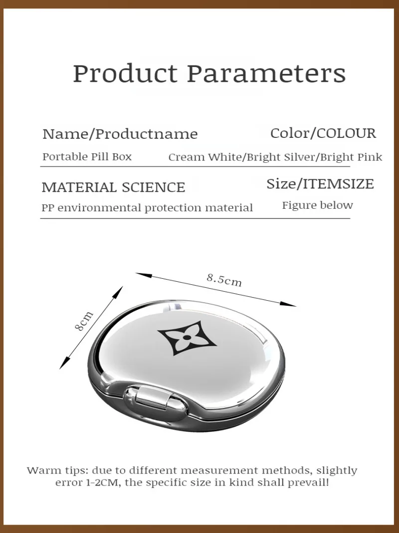 Портативный отсек для таблеток герметичный влагостойкий контейнер лекарств с
