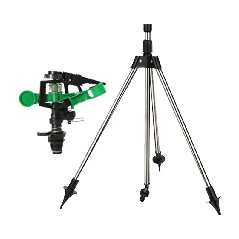 

360 Rotary Irrigation Sprinkler Head With Tripod Telescopic Support Automatic Rotating Sprayer Garden Lawn Watering Sprinkler