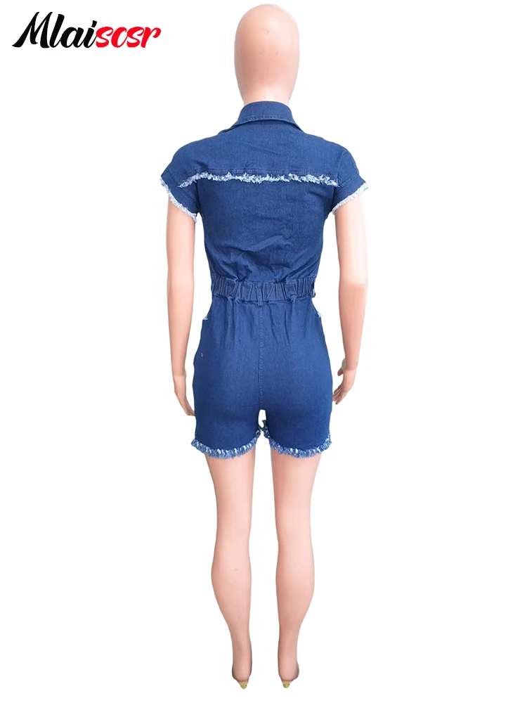 Mlaiscsr эластичный синий джинсовый цельный комбинезон женский короткий с коротким