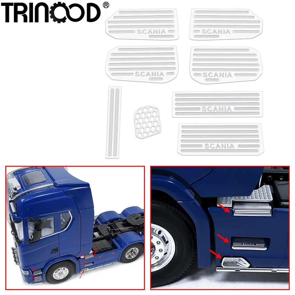 Металлические ножные педали TRINOOD защитная пластина для 1/14 тягача Tamiya Scania 770S