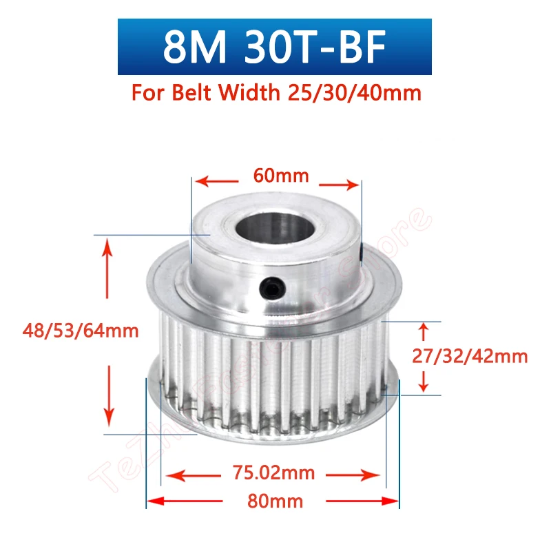 1 шт. 20 30 зубьев 8 м зубчатый шкив 20T 30T HTD8M синхронный диаметр 8/10/12/12 7/14/15/16/17/18-30 мм