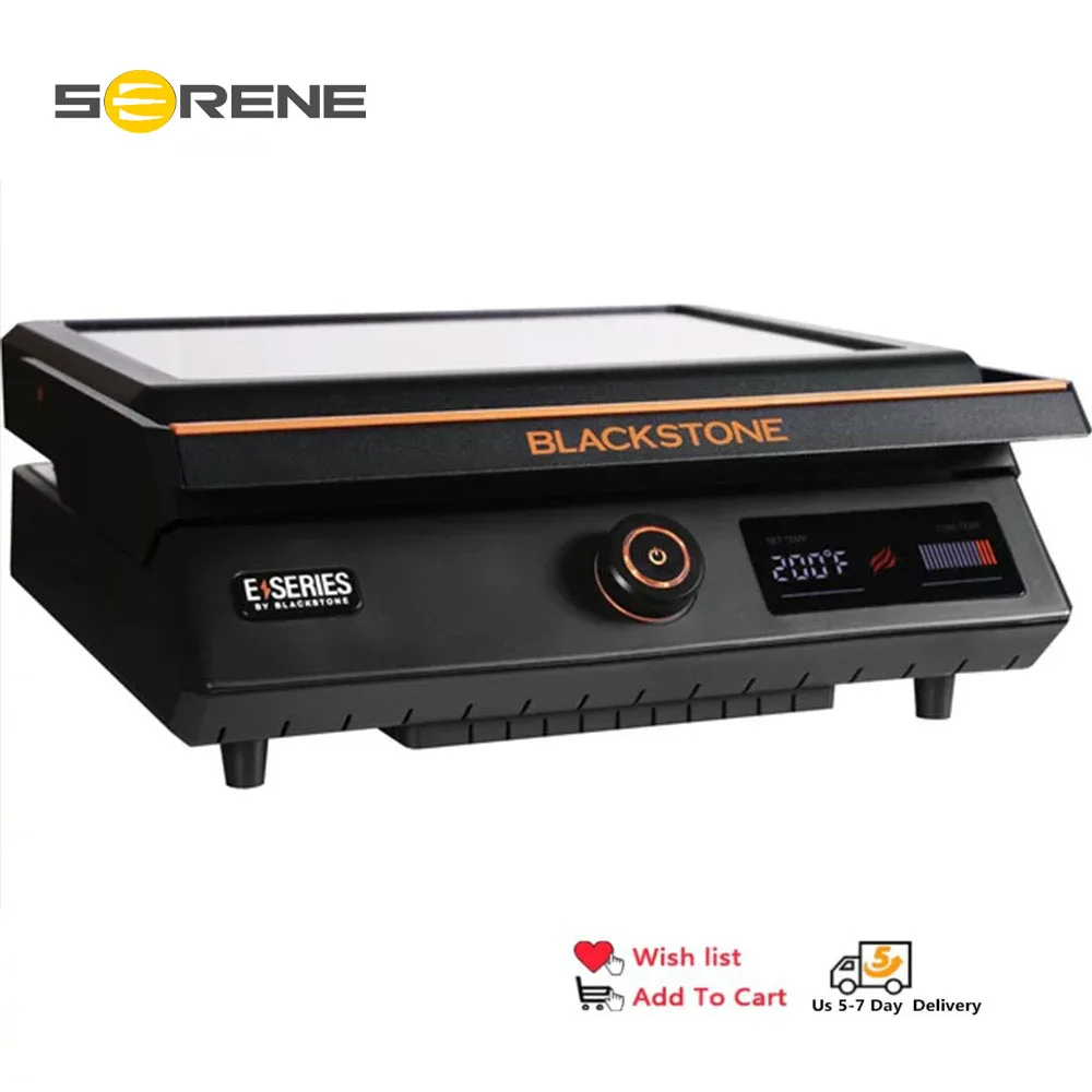 

Электрическая настольная гриль Blackstone E-Series, кухонная утварь из нержавеющей стали для кемпинга, приготовления барбекю, 17 дюймов, для отдыха на открытом воздухе и походов