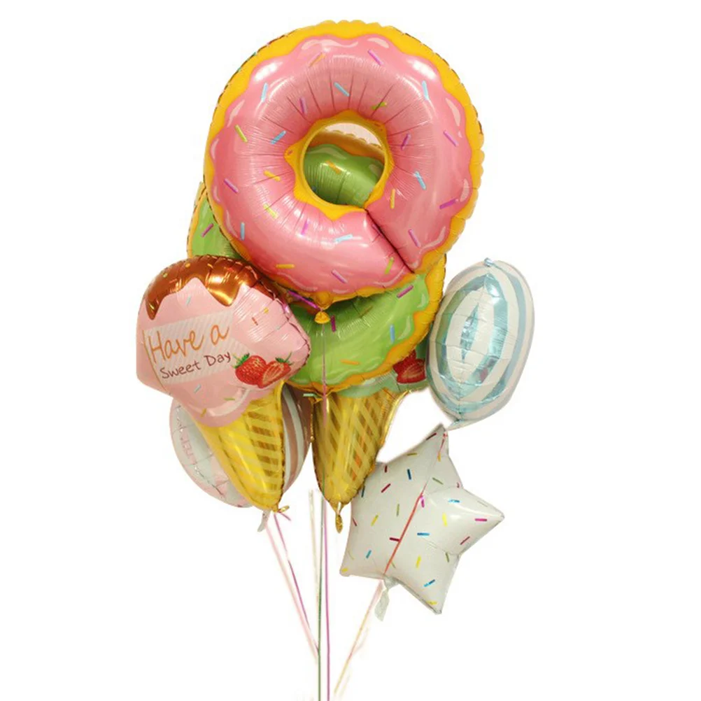 

Balloons Party Decoration Doughnut Ice Cream Aluminum Kids Birthday Summer Candy