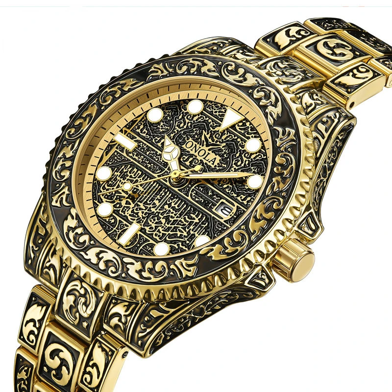 

Часы наручные ONOLA Мужские кварцевые в стиле ретро, люксовые брендовые модные повседневные водонепроницаемые Смарт-часы с ремешком из нержа...