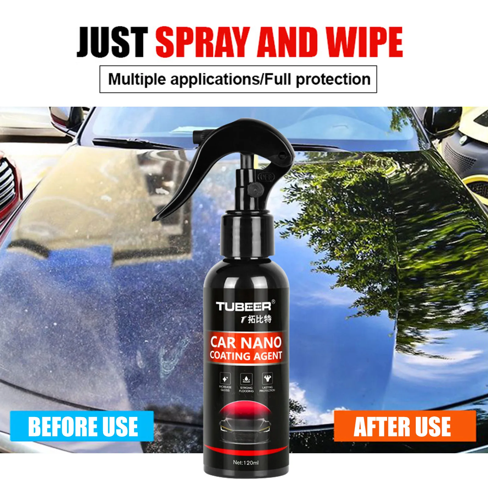 

Nano Coating Agent 120ml Nano Ceramic Coating Quick Coat Car Wax Polish Spray 120ml Hydrophobic Spray Wax For Car Detailing &