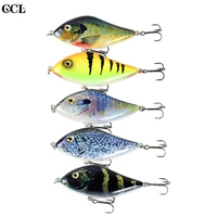 5pcslot 10cm 45g bionic jerkbait lures slow sinking no 2 hooks fit ocean lake river with 3d eyes for pike muskie troute shad