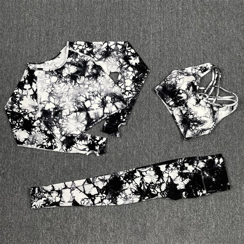 

Women Sports Clothing Gym Yoga Suit Sport Tights Stretchy Workout Set Padded Bra High Waist Leggings Fitness Clothes 2/3/4PCS