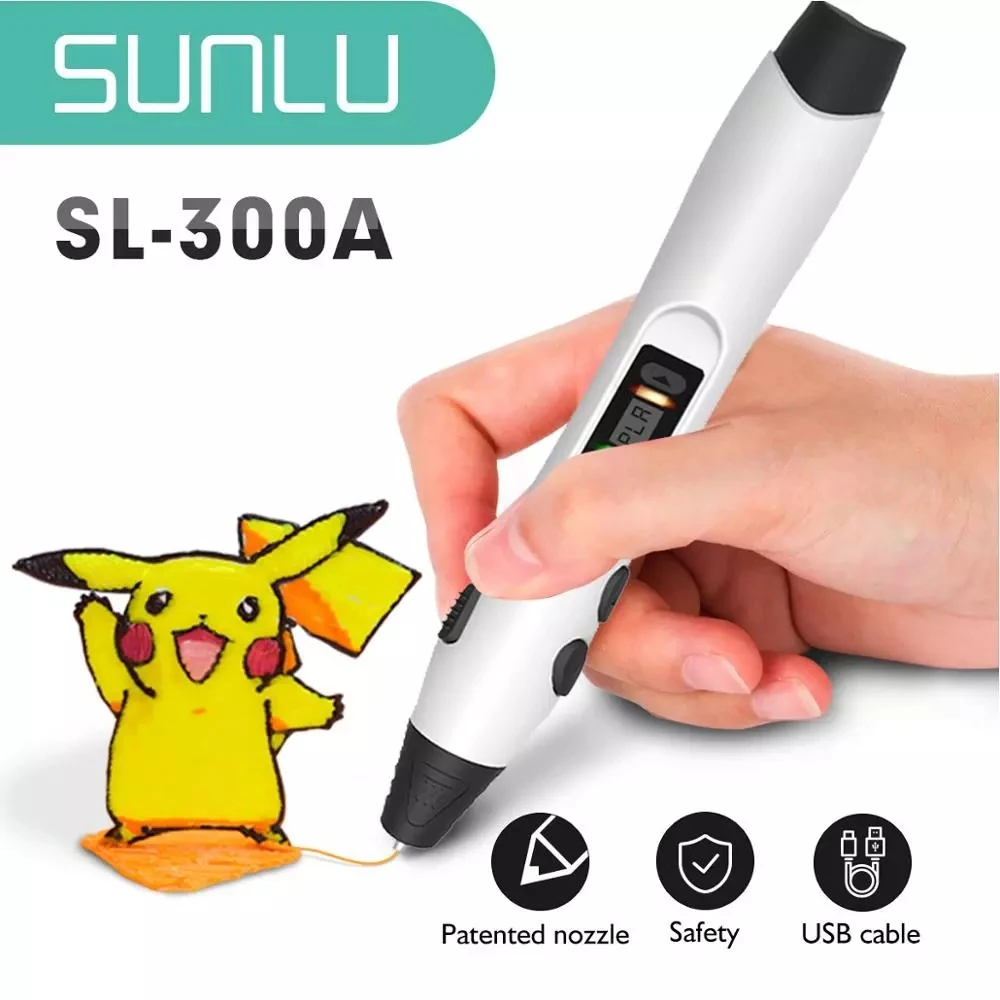 SUNLU new 3D printing pen SL-300A support PLA/ABS/PCL Filament 1.75mm Low Temperature & Speed Control & Adjustable Temperature