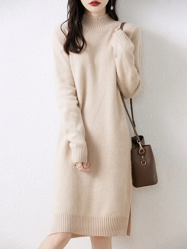 Женское трикотажное платье из мериносовой шерсти