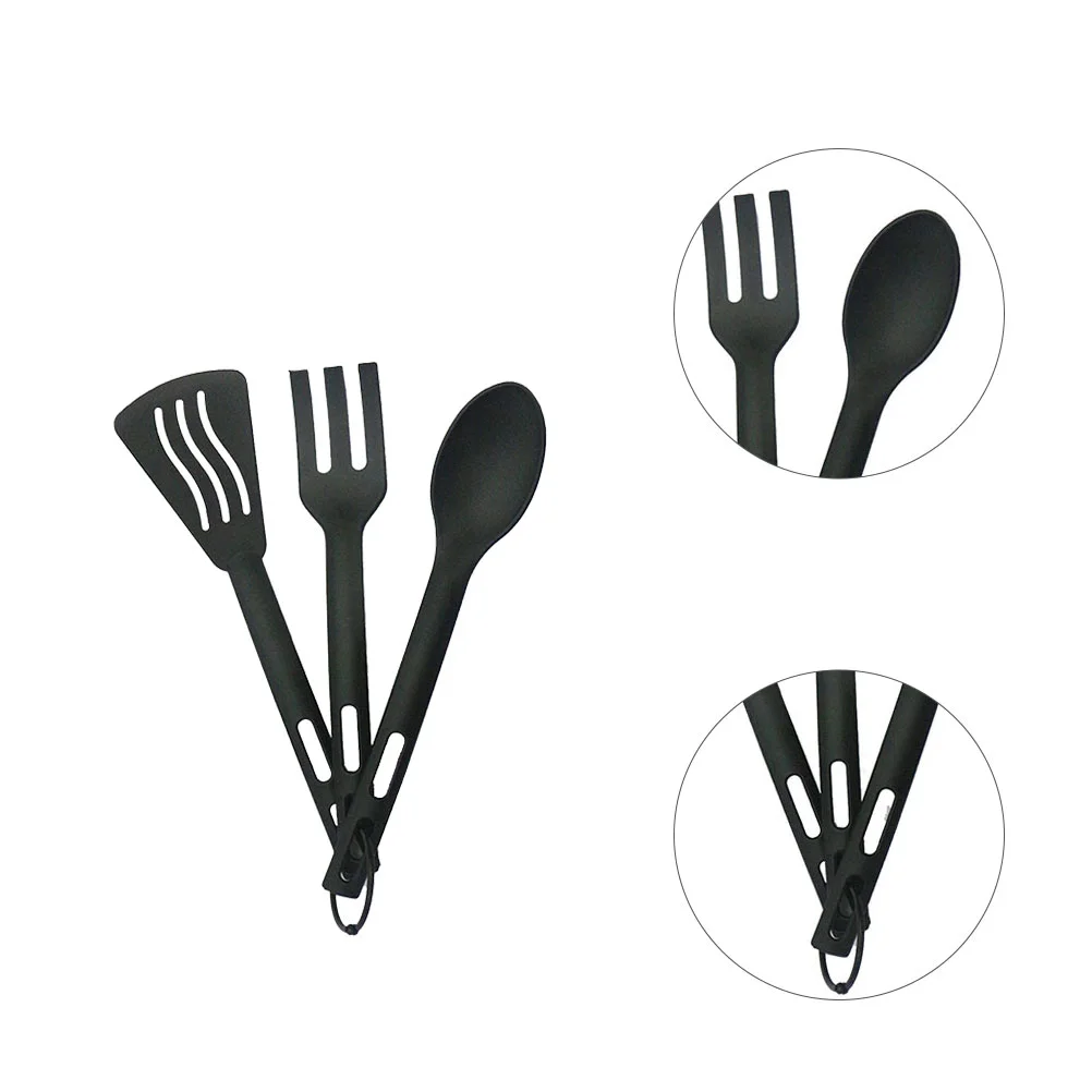 

Utensils Set Serving Cooking Kitchen Cutlery Spoons Silicone Kit Spatula Tableware Portable Camping Slotted Flatware Turner