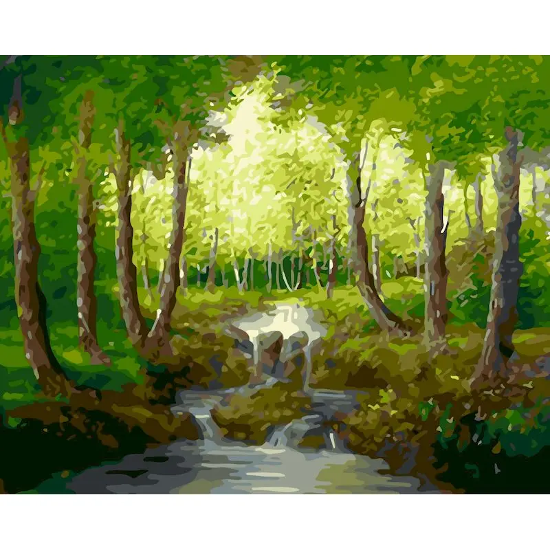 

GATYZTORY Frame Forest Diy Painting By Numbers Modern Wall Art Picture Acrylic Paint On Canvas For Home Decor 40x50cm Artwork