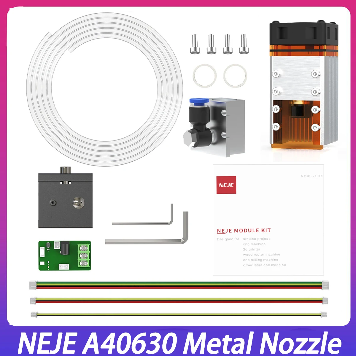 NEJE A40630 High Power Laser Module with Air Assist Metal Nozzle TTL Laser Head for CNC Engraving Cutting Machine DIY Tool enlarge