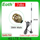 Eoth 1 2 шт. антенна 4G LTE 7dbi SMA Штекерный Разъем Антенна 698-9601700-2700 МГц IOT магнитное основание 3 м прозрачная присоска антенна