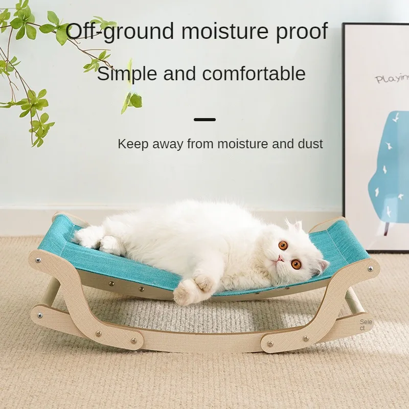 

New pet cat hammock simple solid wood cat shaker cat pad four seasons universal dog bed pet cat bed