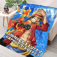 anime cartoon flannel blankets one piece luffy air conditioner blankets for winter home decor fashion party blanket
