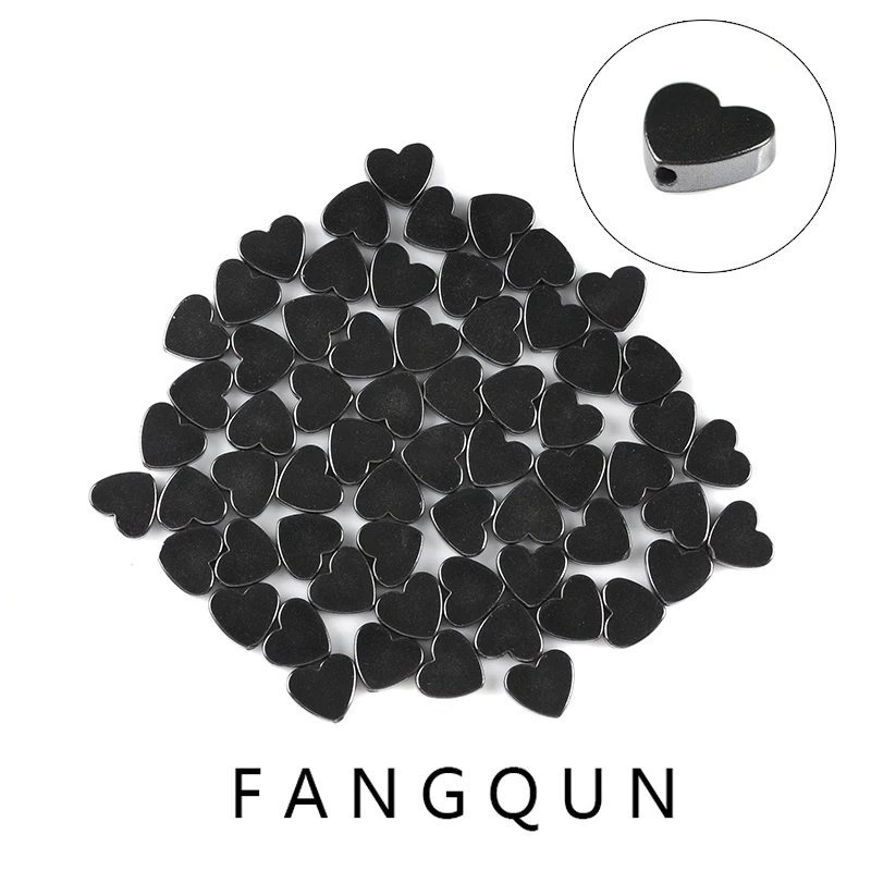 Плоские яркие гематитовые бусины в форме сердца натуральный камень 4/5/7/9 мм