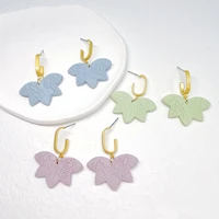 unusual candy color maple leaf clay drop earrings 2022 trend new handmade floral textured polymer clay earrings for women %d1%81%d0%b5%d1%80%d1%8c%d0%b3%d0%b8