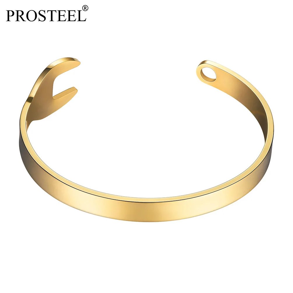 

PROSTEEL Classic Cuff Bracelet Bangle Wrench Design Black/Gold/Silver Tone Fashion Jewelry for Women Girl PSH2884