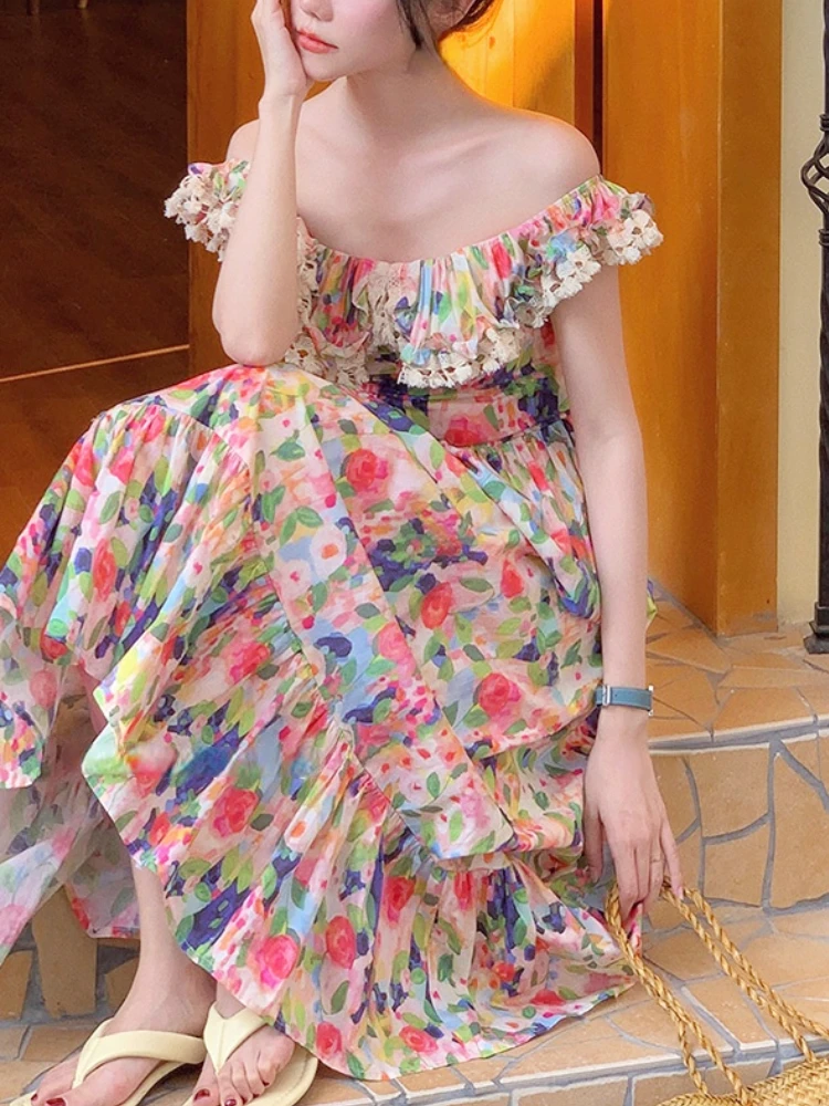 

Женское винтажное платье-миди без рукавов, с цветочным принтом